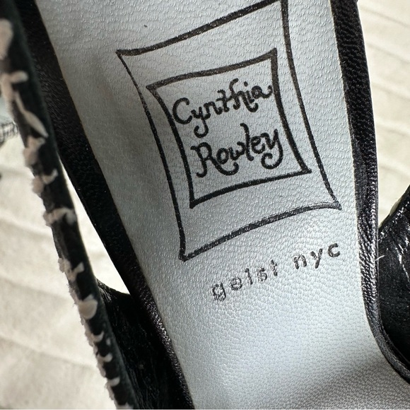 Cynthia Rowley 🦊 Black and White Peep toe Heels Sz 5.5 - Picture 6 of 8